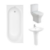 Feel Curved Bathroom Suite with Left Hand J Shape Bath