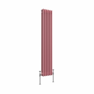Bern 1500 x 290mm Rose Pink Triple Column Vertical Traditional Radiator