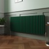 Norden 600 x 1594mm Moss Green Double Oval Column Horizontal Designer Radiator