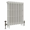 Classic  745 x 592mm  Porcelain White Triple Column Cast Iron Radiator - 9 Sections