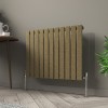 Karlstad 600 x 750mm Black Gold Single Horizontal Flat Panel Designer Radiator