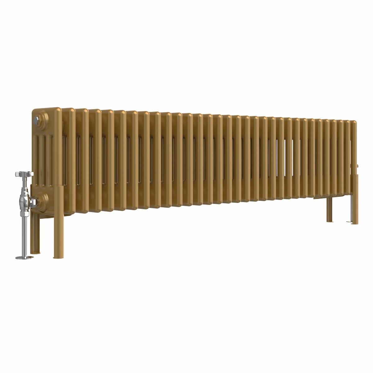 Bern 300 x 1460mm Traditional Metallic Gold Horizontal Four Column Radiator