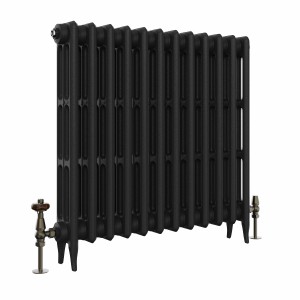 Classic 745 x 778mm Black Primered Finish Triple Column Cast Iron Radiator - 12 Sections