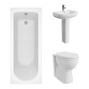 Splash Bathroom Suite with Back to Wall Toilet and Essential Single Ended Bath - 1700 x 700mm