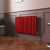 Norden 600 x 1004mm Signal Red Single Oval Column Horizontal Designer Radiator