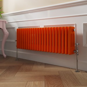 Bern 300 x 1010mm Bright Orange Triple Horizontal Column Radiator