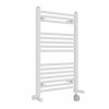 Bergen 800 x 500mm Dual Fuel Straight White Thermostatic Electric Heated Towel Rail