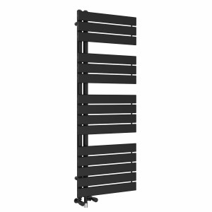 Kristiansund 1380 x 500mm Dual Fuel Black Simple Electric Heated Towel Rail