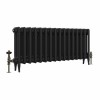 Classic 450 x 1026mm Black Primered Finish Triple Column Cast Iron Radiator - 16 Sections