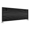 Norden 591 x 1800mm Black Double Horizontal Oval Tube Designer Radiator