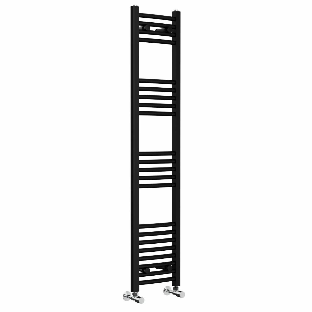 Fjord 1400 x 300mm Curved Black Heated Towel Rail