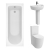 Cordoba Modern Bathroom Suite with Close Coupled Toilet and Essential Single Ended Bath - 1700 x 700mm