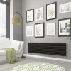Norden 473 x 1800mm Black Double Horizontal Oval Tube Designer Radiator