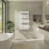 Juva 1200 x 600mm White Flat Panel Simple Electric Heated Towel Rail