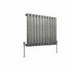 Karlstad 600 x 750mm Black Silver Single Horizontal Flat Panel Designer Radiator