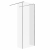 Wasdale 800mm Chrome Walk Through Wet Room Screen with 300mm Hinged Return Screen