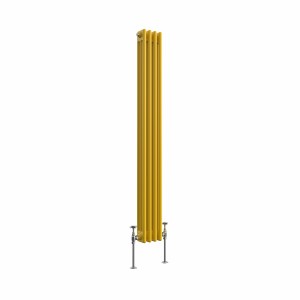 Bern 1500 x 200mm Zinc Yellow Triple Column Vertical Traditional Radiator