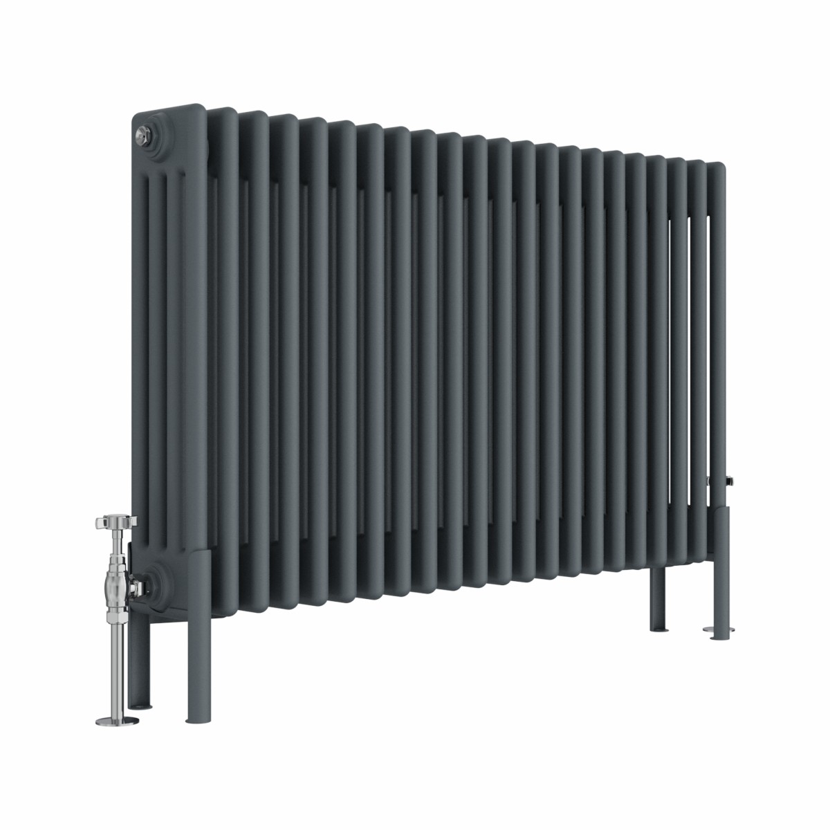 Bern 600 x 1010mm Anthracite Four Column Horizontal Traditional Radiator