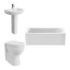 Splash Bathroom Suite with Back to Wall Toilet and Essential Single Ended Bath 1700 x 700mm - Front Bath Panel Included