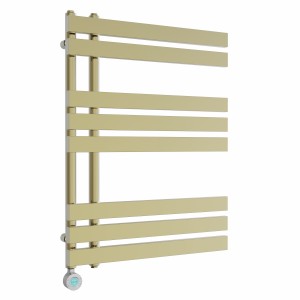 Koli 800 x 600mm Brushed Brass Thermostatic Touch Control Electric Heated Towel Rail