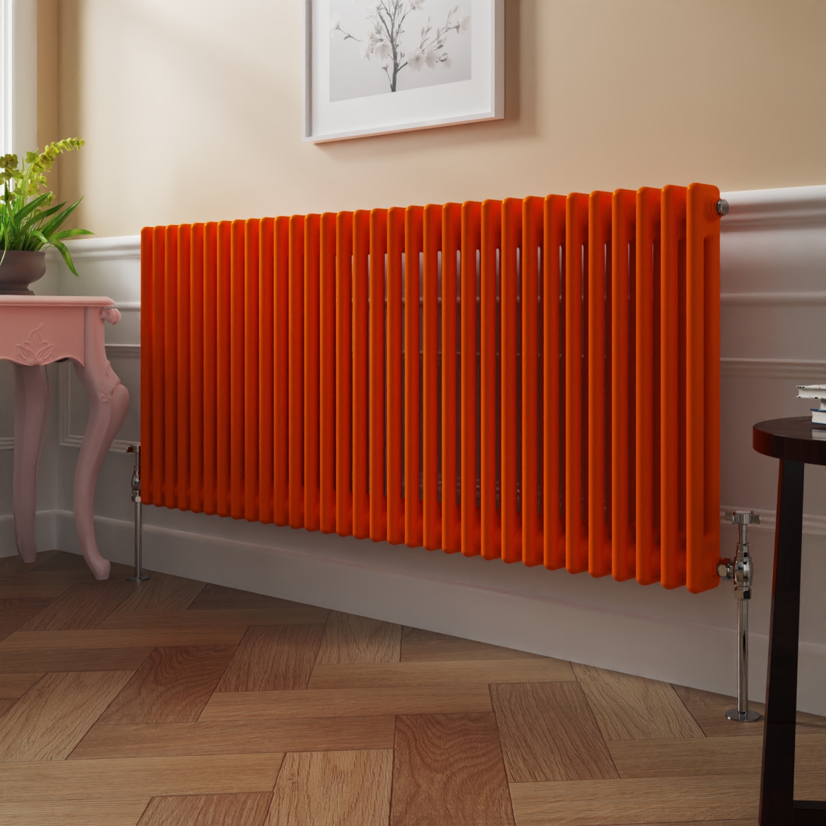 Bern 600 x 1460mm Bright Orange Double Horizontal Column Radiator