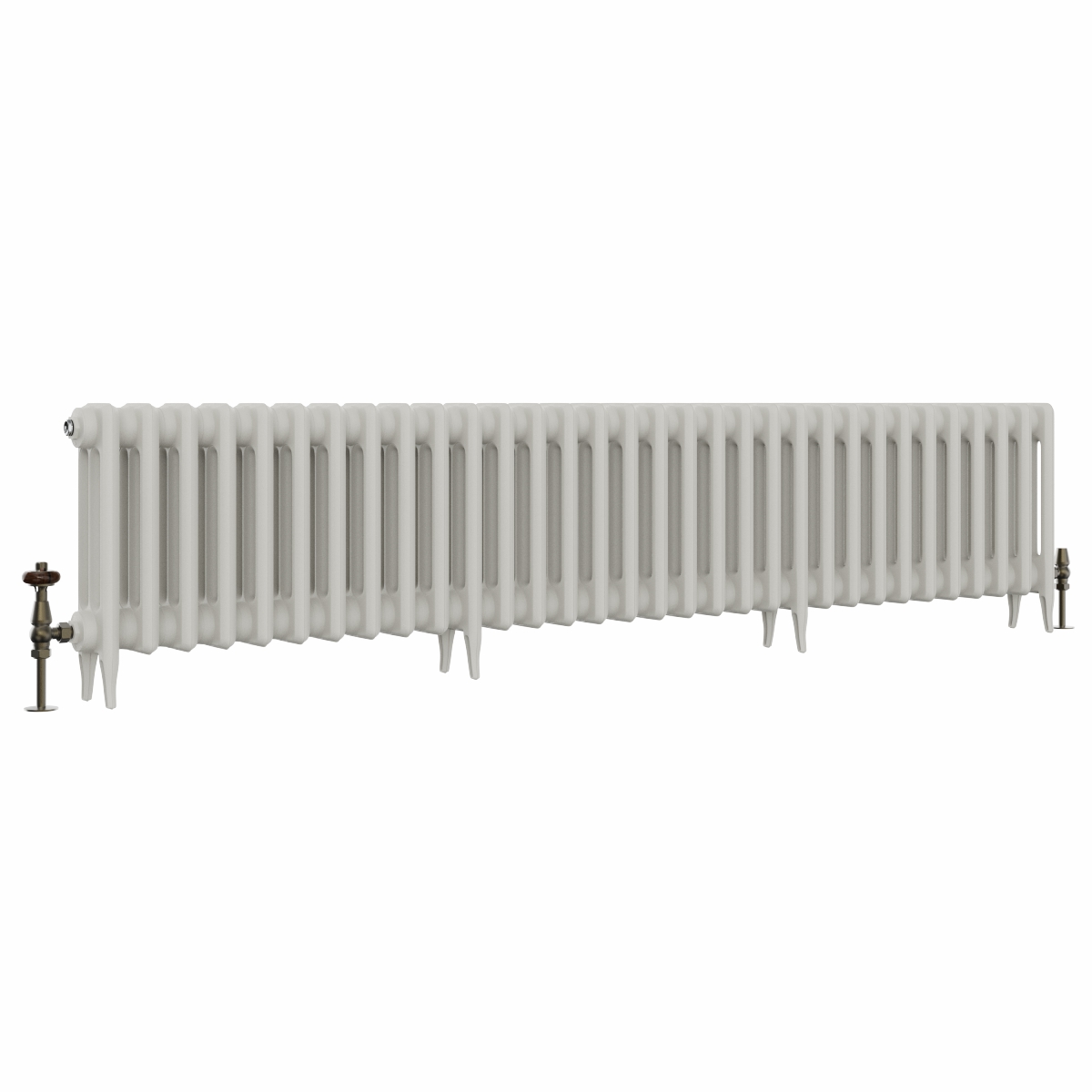 Classic  450 x 2018mm Porcelain White Triple Column Cast Iron Radiator - 32 Sections