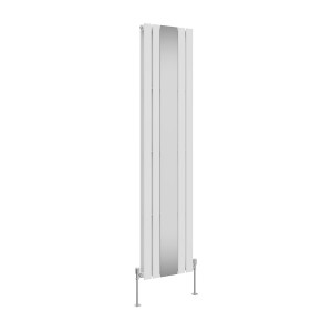 Karlstad 1800 x 417mm White Mirror Double Vertical Flat Panel Designer Radiator