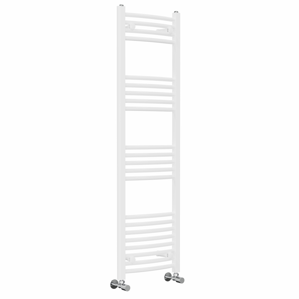 Fjord 1400 x 400mm Curved White Heated Towel Rail