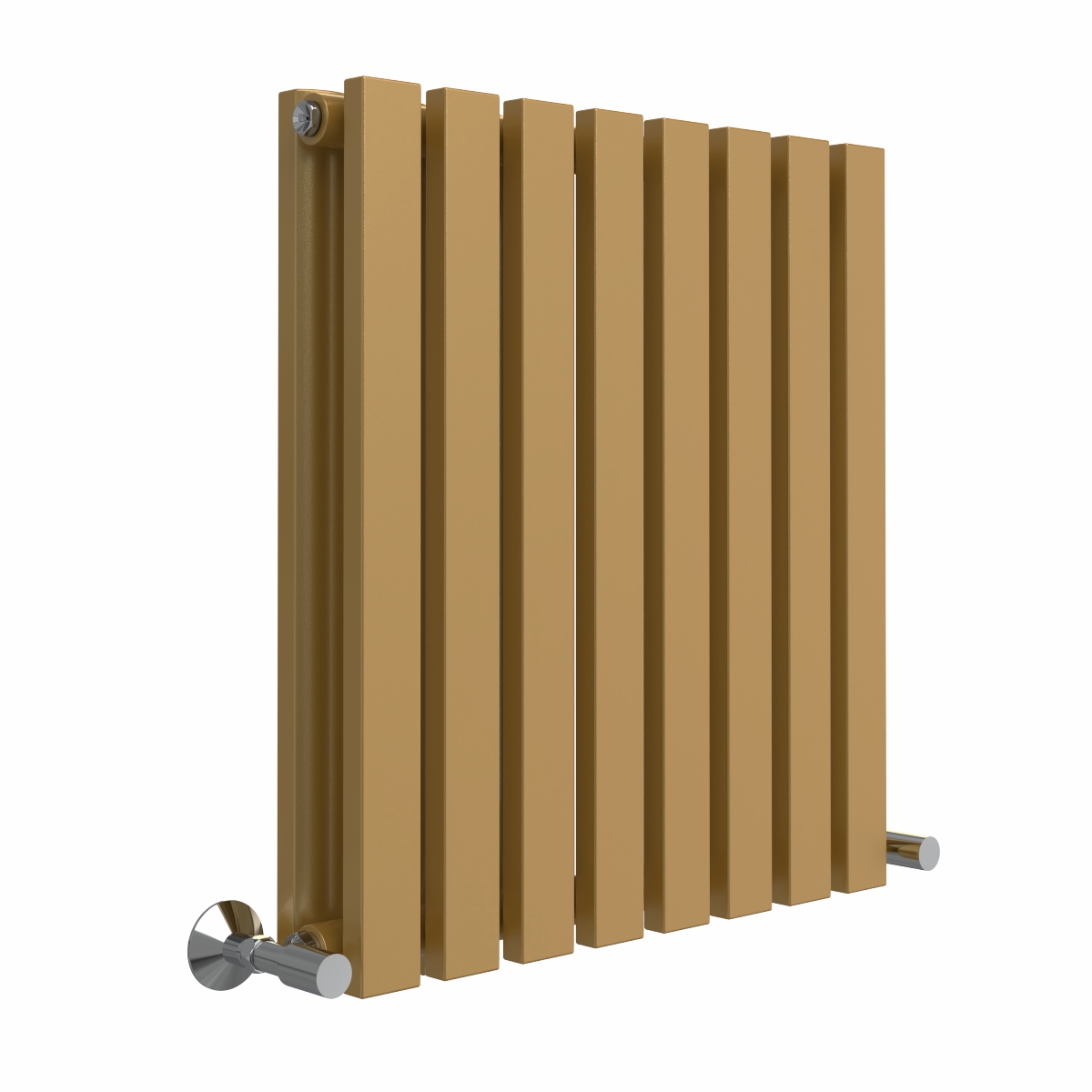 Lulea 600 x 550mm Metallic Gold Double Flat Panel Horizontal Designer Radiator