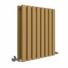 Lulea 600 x 550mm Metallic Gold Double Flat Panel Horizontal Designer Radiator