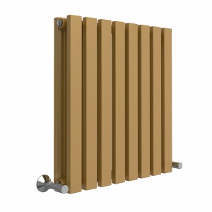 Lulea Metallic Gold Flat Panel Horizontal Designer Radiator - Choice of Size