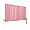 Karlstad 600 x 1022mm Rose Clair Pink Single Flat Panel Horizontal Designer Radiator