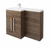 Calm Walnut Left Hand Combination Vanity Unit Set (No Concealed Cistern, No Toilet)