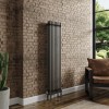 Bern 1500 x 380mm Raw Metal Triple Column Vertical Traditional Radiator