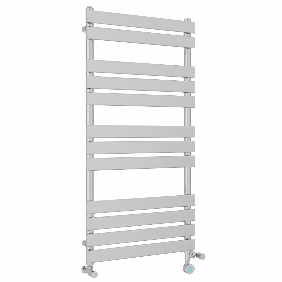 Juva 1200 x 600mm Dual Fuel Chrome Flat Panel Thermostatic Touch Control Electric Heated Towel Rail