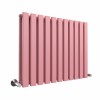 Lulea 600 x 760mm Rose Clair Pink Double Flat Panel Horizontal Designer Radiator