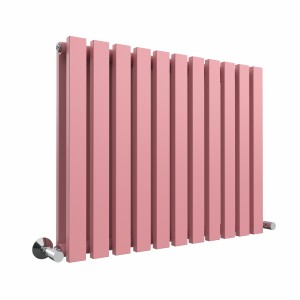 Lulea 600 x 760mm Rose Clair Pink Double Horizontal Flat Panel Designer Radiator