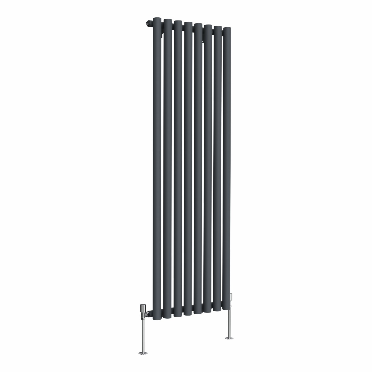 Voss 1600 x 545mm Anthracite Single Vertical Round Tube Designer Radiator