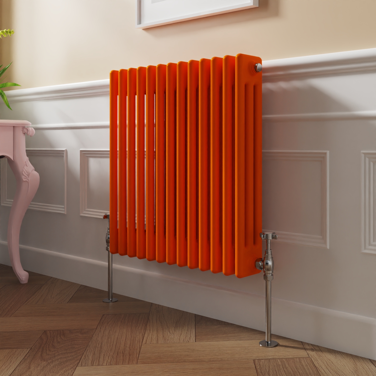 Bern 600 x 605mm Bright Orange Triple Horizontal Column Radiator