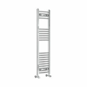 Fjord 1200 x 300mm Curved Chrome Heated Towel Rail