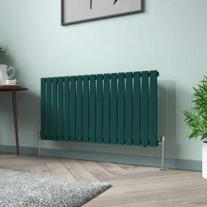 Karlstad 600 x 1158mm Blue Green Single Flat Panel Horizontal Designer Radiator
