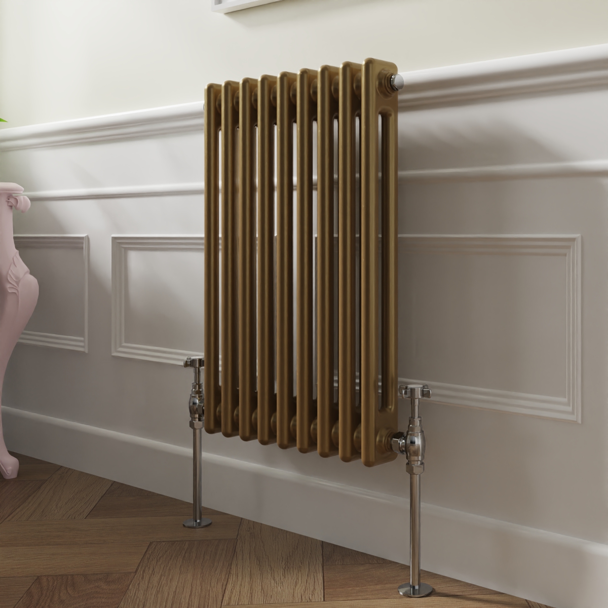 Bern 600 x 425mm Metallic Gold Double Horizontal Column Radiator