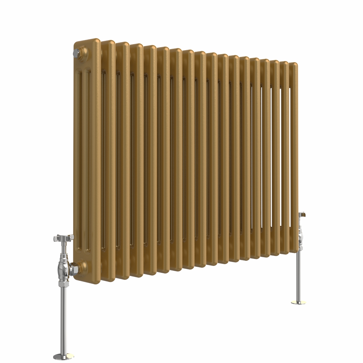 Bern 600 x 830mm Metallic Gold Triple Horizontal Column Radiator