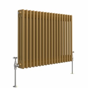 Bern 600 x 830mm Metallic Gold Triple Horizontal Column Radiator