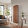 Lulea 1600 x 480mm Metallic Bronze Single Flat Panel Vertical Designer Radiator