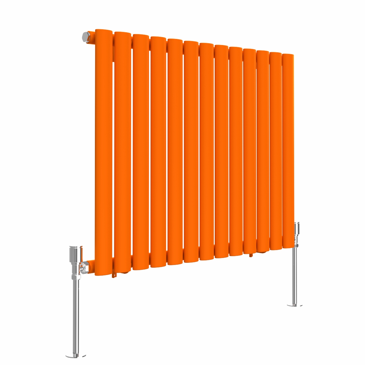 Norden 600 x 768mm Bright Orange Single Oval Column Horizontal Designer Radiator