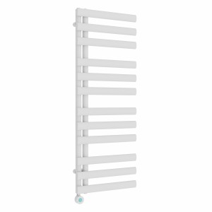 Kongsberg 1200 x 450mm White Thermostatic Touch Control Wifi Electric Towel Rail