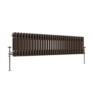 Bern 300 x 1460mm Black Copper Double Column Horizontal Traditional Radiator