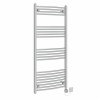 Fjord 1400 x 600mm Curved Chrome HEC Thermostatic Electric Heated Towel Rail