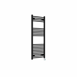 Fjord 1200 x 500mm Curved Black Thermostatic Touch Control Wifi Electric Heated Towel Rail